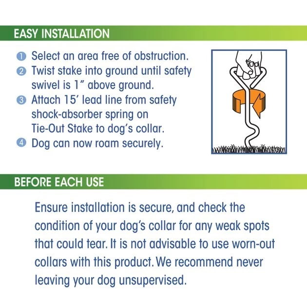 Four Paws Walk-About Spiral Tie-Out Stake for Dogs 6 Four Paws Walk-About Spiral Tie-Out Stake for Dogs - Image 4