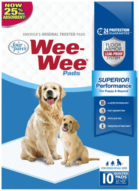 Wee-Wee Absorbent Dog Pee Pads, 22 x 23-in, Unscented 3 Wee-Wee Absorbent Dog Pee Pads, 22 x 23-in, Unscented