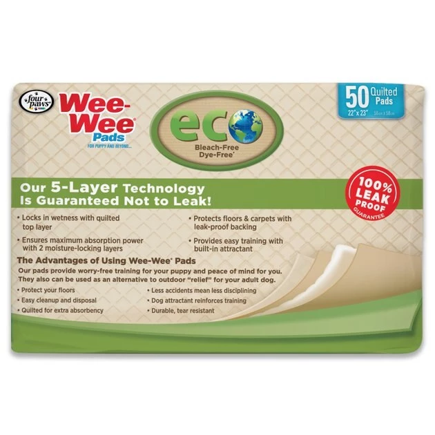 Wee-Wee Eco-Friendly Dog Training Pads, 22 x 23-in, Unscented 4 Wee-Wee Eco-Friendly Dog Training Pads, 22 x 23-in, Unscented - Image 2