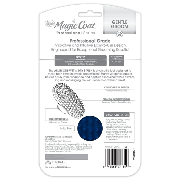 Four Paws Magic Coat Professional Series All-In-One Wet & Dry Dog Brush 11 Four Paws Magic Coat Professional Series All-In-One Wet & Dry Dog Brush - Image 9