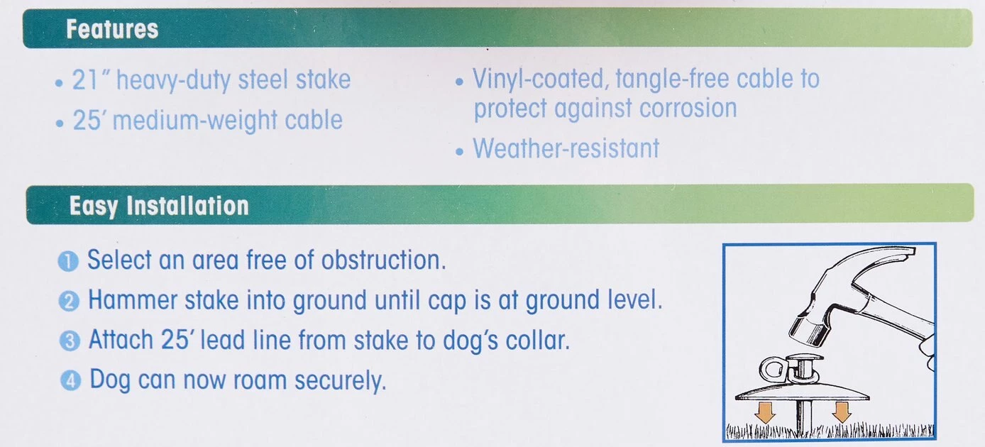 Four Paws Roam About Dog Tie Out Stake 5 Four Paws Roam About Dog Tie Out Stake - Image 3
