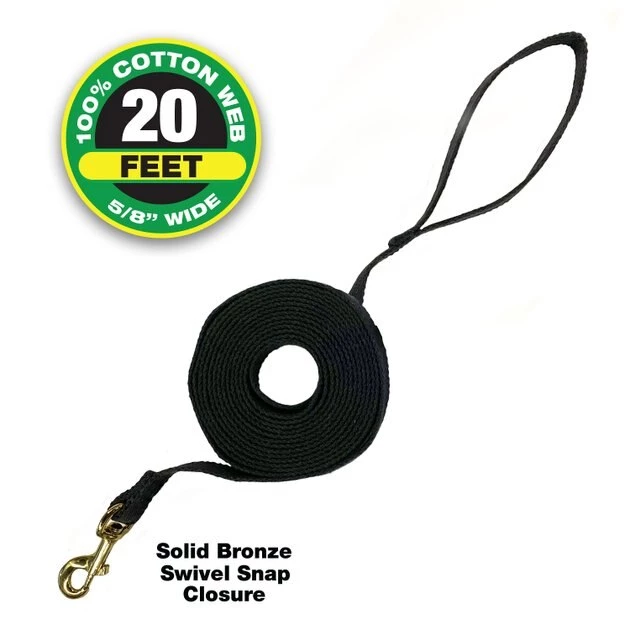 Four Paws Cotton Web Training Dog Lead, Black 5 Four Paws Cotton Web Training Dog Lead, Black - Image 3