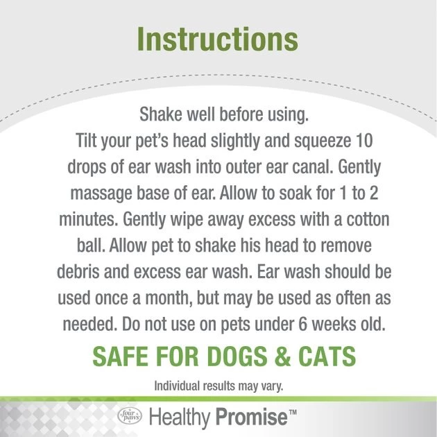 Four Paws Healthy Promise Dog & Cat Ear Wash 7 Four Paws Healthy Promise Dog & Cat Ear Wash - Image 6