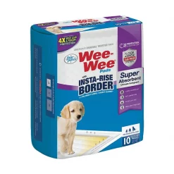 Four Paws Wee-Wee Unscented Insta-Rise Border Super Absorbant Dog Pee Pads, 22x23-in