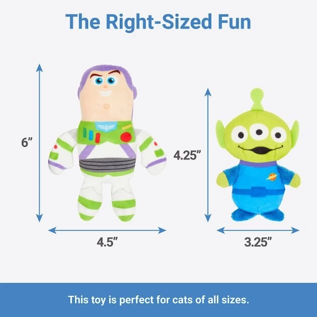 Pixar Buzz Lightyear & Aliens Plush Cat Toy with Catnip, 2 count 3 Pixar Buzz Lightyear & Aliens Plush Cat Toy with Catnip, 2 count - Image 2