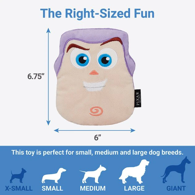 Pixar Buzz Lightyear Round Plush Squeaky Dog Toy 4 Pixar Buzz Lightyear Round Plush Squeaky Dog Toy - Image 2