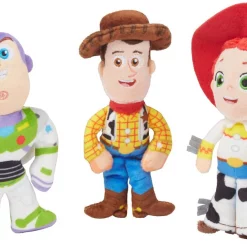 Pixar Buzz Lightyear, Woody & Jessie Plush Squeaky Dog Toy, 3 count