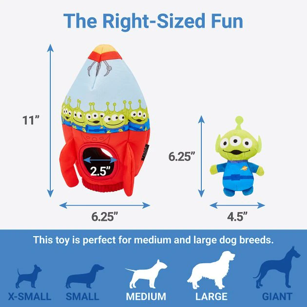 Pixar The Claw & Aliens Hide & Seek Puzzle Plush Squeaky Dog Toy 4 Pixar The Claw & Aliens Hide & Seek Puzzle Plush Squeaky Dog Toy - Image 2