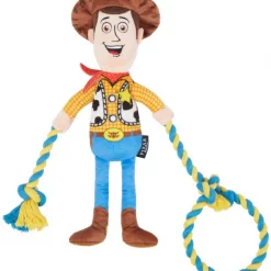 Pixar Woody Plush with Rope Squeaky Dog Toy