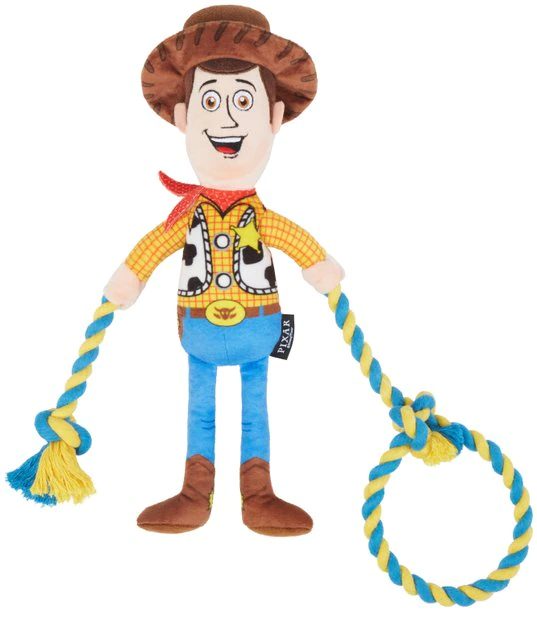 Pixar Woody Plush with Rope Squeaky Dog Toy 2 Pixar Woody Plush with Rope Squeaky Dog Toy