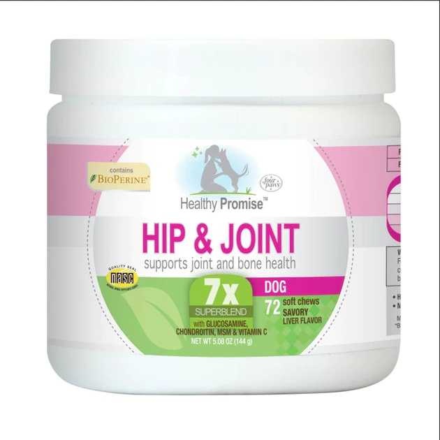 Four Paws Healthy Promise Hip & Joint Support 7x Superblend Liver Flavor Soft Chews Dog Supplement, 72 count 3 Four Paws Healthy Promise Hip & Joint Support 7x Superblend Liver Flavor Soft Chews Dog Supplement, 72 count