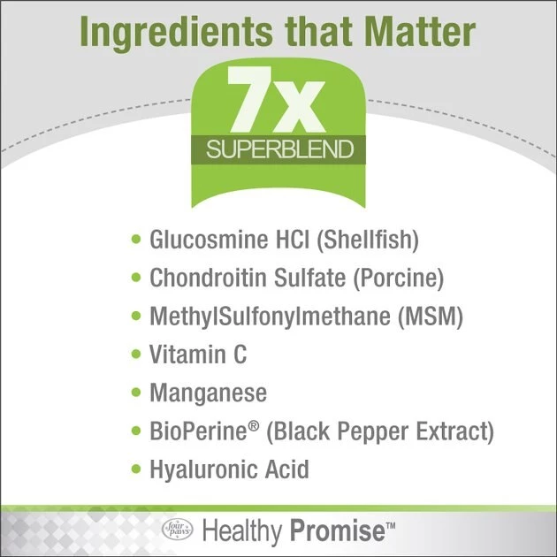 Four Paws Healthy Promise Hip & Joint Support 7x Superblend Liver Flavor Soft Chews Dog Supplement, 72 count 6 Four Paws Healthy Promise Hip & Joint Support 7x Superblend Liver Flavor Soft Chews Dog Supplement, 72 count - Image 4