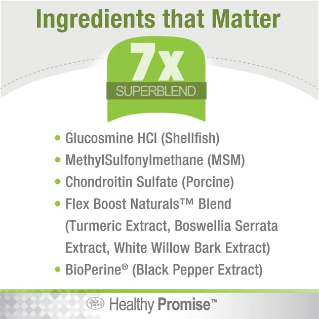 Four Paws Healthy Promise Advanced Formula Hip & Joint Support 7x Superblend Liver Flavor Soft Chews Dog Supplement 7 Four Paws Healthy Promise Advanced Formula Hip & Joint Support 7x Superblend Liver Flavor Soft Chews Dog Supplement - Image 5