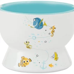 Pixar Finding Nemo Short Shape Non-Skid Elevated Ceramic Cat Bowl, 1.0 Cup