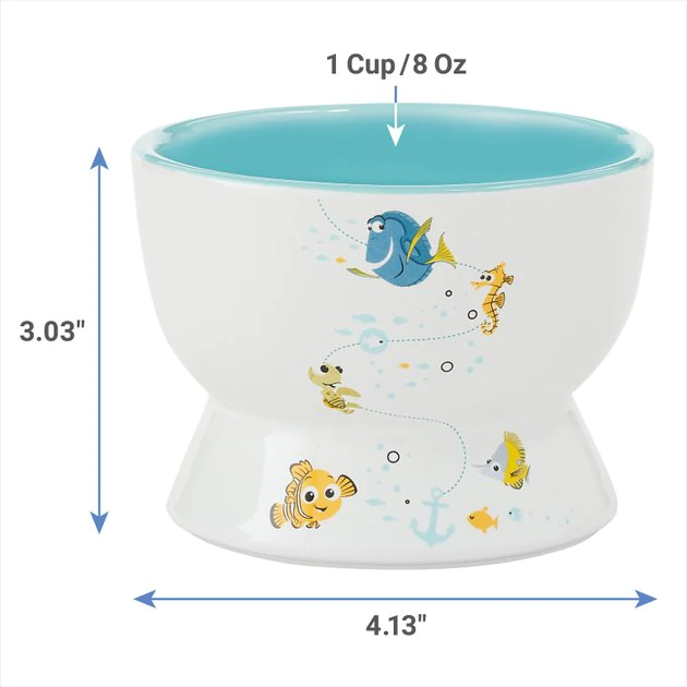 Pixar Finding Nemo Short Shape Non-Skid Elevated Ceramic Cat Bowl, 1.0 Cup 4 Pixar Finding Nemo Short Shape Non-Skid Elevated Ceramic Cat Bowl, 1.0 Cup - Image 2