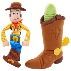 Pixar Woody + Boot Plush Squeaky Toy Dog Toy