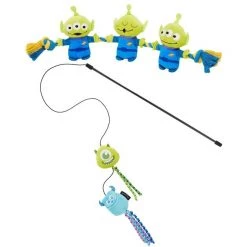 Pixar Aliens Plush with Rope Squeaky Dog Toy + Mike Wazowski & Sulley Teaser Cat Toy with Catnip