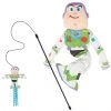 Pixar Buzz Lightyear Bungee Plush Squeaky Dog Toy + Buzz Lightyear Teaser Cat Toy with Catnip