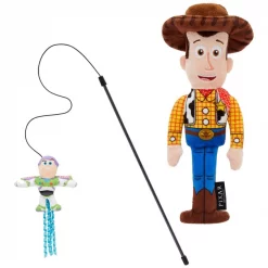 Pixar Woody Plush Kicker + Buzz Lightyear Teaser Cat Toy with Catnip