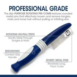 Four Paws Magic Coal Professional Series Rotating Pin Dog Comb, Blue 14 Four Paws Magic Coal Professional Series Rotating Pin Dog Comb, Blue -Four Paws Sales 2022 329426 PT3. SY630 V1634680063