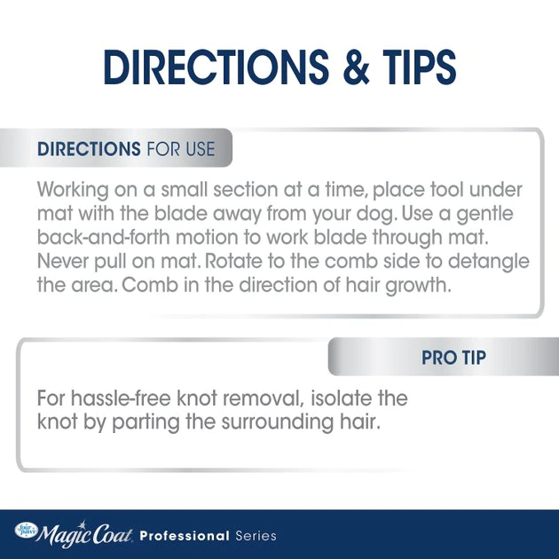 Four Paws Magic Coal Professional Series 3-in-1 Knot Away for Dogs & Cats, Blue 8 Four Paws Magic Coal Professional Series 3-in-1 Knot Away for Dogs & Cats, Blue - Image 6