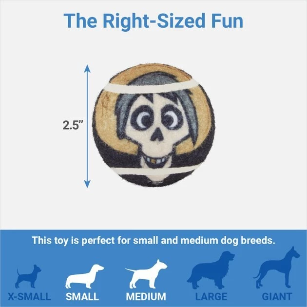 Pixar Halloween Coco Fetch Squeaky Tennis Ball Dog Toy, 3 count 4 Pixar Halloween Coco Fetch Squeaky Tennis Ball Dog Toy, 3 count - Image 2