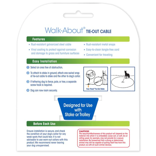 Four Paws Puppy Tie Out Cable 6 Four Paws Puppy Tie Out Cable - Image 4